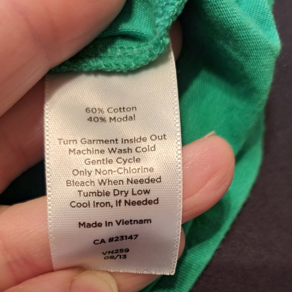 Talbots Women's Green Ruffle Front V-neck 3/4 Tee - Picture 12 of 14